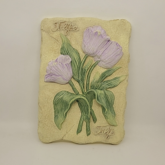 Set 3 Wall Placques Floral  Tulip Rose Hydrangea New - Picture 4 of 8